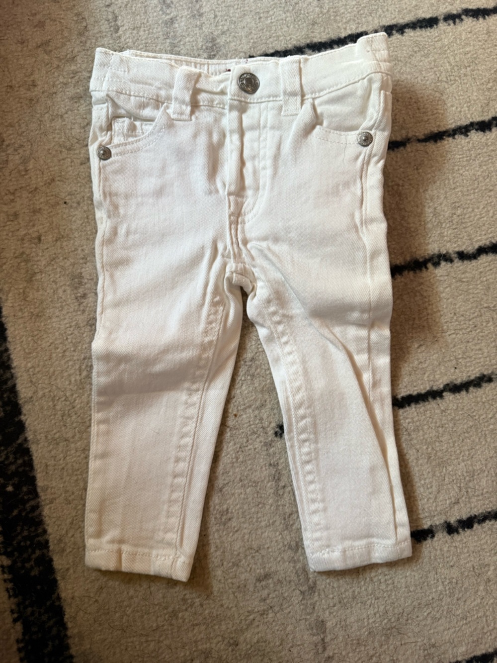 Girls 7 For All Mankind White Skinny Jeans 12M